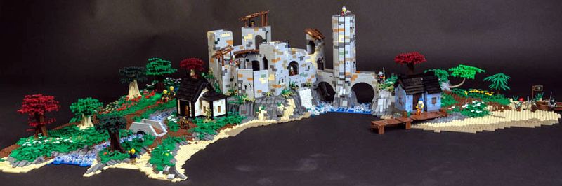 Illustration for article titled This gigantic Lego Keep has an irregular shape